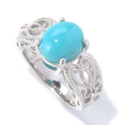 SS OVAL SLEEPING BEAUTY TURQ RING