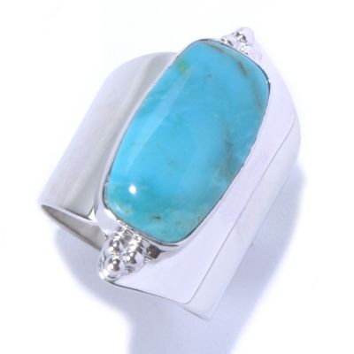 SS ELONGATED BLUE KINGMAN TURQ RING