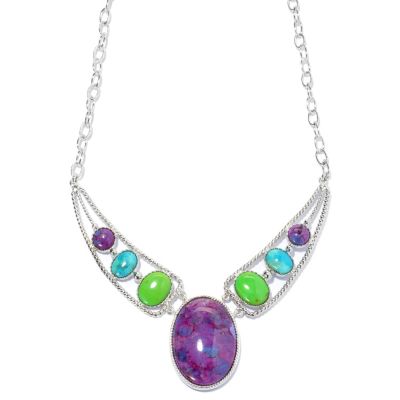 SS AJUSTABLE NECK WITH PURPLE AND GREEN MOHAVE KINGMAN