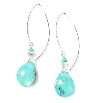 SS FREEFORM TURQ DROP EARRING KINGMAN