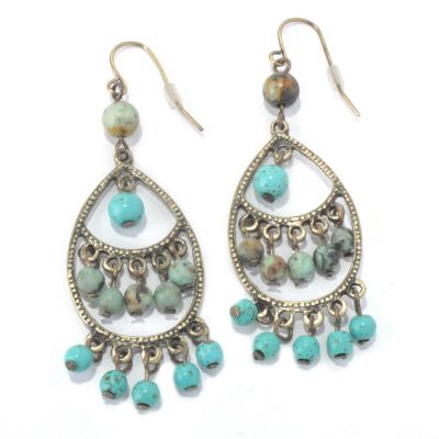 TURQUOISE & BRASS EARRINGS