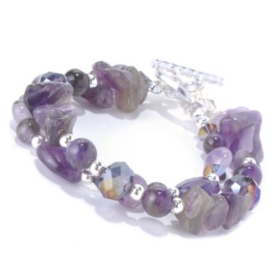 AMETHYST & SILVERTONE BRACELET