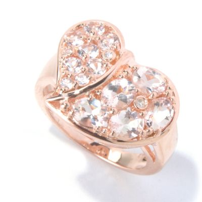 130-220 - NYC II 2.03ctw Morganite & White Zircon Heart Ring 