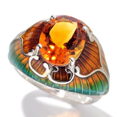130-254 - NYC II 2.05ctw Madeira Citrine & Gradated Enamel Ring 