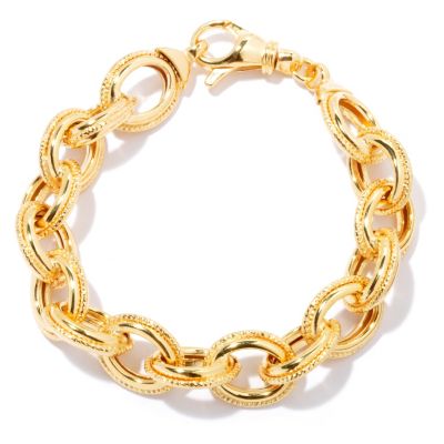 130-262 - Milano Luxe Gold Embraced&trade; 8.25" Polished & Diamond Cut Rolo Bracelet 