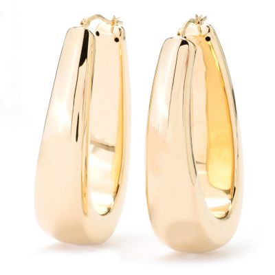 BRONZE/18KGP EAR 2" HORSESHOE HOOP