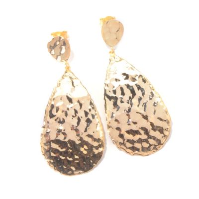 130-271 - Toscana Italiana Gold Embraced&trade; Hammered Teardrop Shaped Earrings 