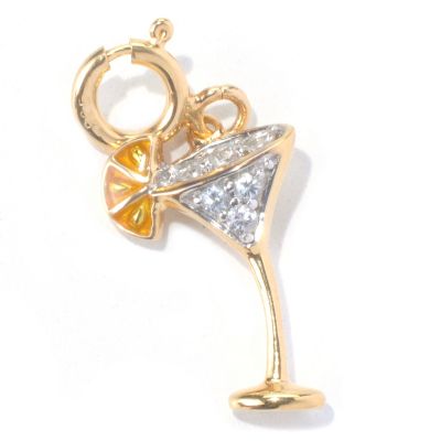 130-285 - NYC II White Zircon & Yellow Enamel Cocktail Charm 