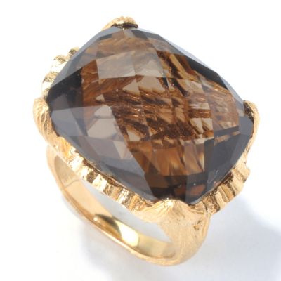 SS/YV TOP CUT SMK QTZ RING