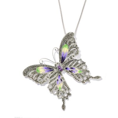 SS SWAROVSKI MARC WITH ENAMEL BUTTERFLY PIN PEND