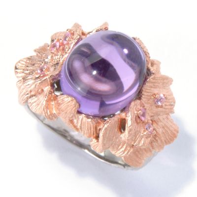 SS/TWO TONE VERMIL PLATED AFRICAN AMY & PINK SAPP RING
