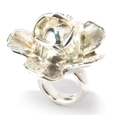 130-330 - "As Is" Passage to Israel Sterling Silver Vive&trade; Electroform Flower Ring - Size 5