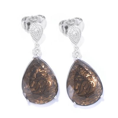 130-372 - Dallas Prince Designs Sterling Silver 12.0ctw Gemstone Pear Shaped Dangle Earrings 