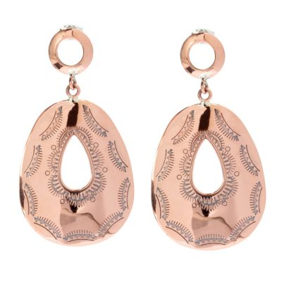 STERLING SILVER & COPPER DOUBLE DROP EARRING