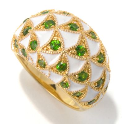 SS/YV RING WITH CREAM ENAMEL AND CRHOME ACCENTS