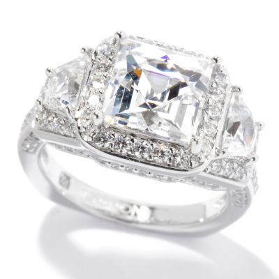 130-461 - TYCOON for Brilliante&reg; Platinum Embraced&trade; 4.54 DEW Square & Trapezoid Halo Ring