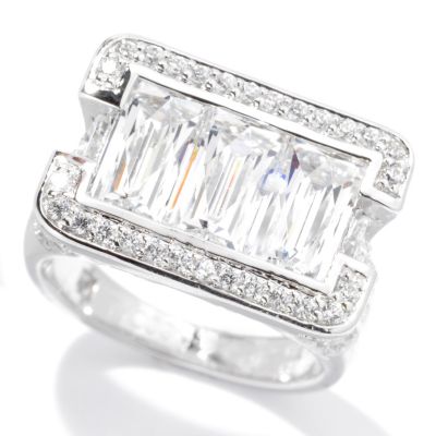 TYC SS/PLAT TENSION SET RECT TYCOON CUT FANCY SHANK RING