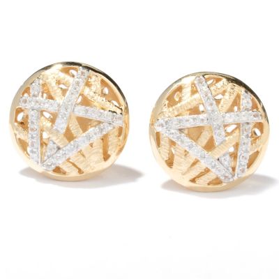 SS/18KV EAR WHT SAPH TEXTURED INTERWOVEN BUTTON