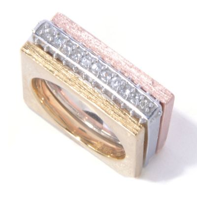 SS/P RING SET OF 3 SQUARE STACK