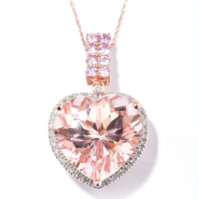 MORGANITE HEART SHAPED PENDANT