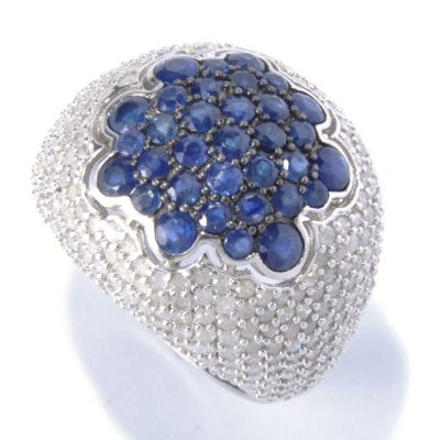 SS BLUE SAPPHIRE DOME RING