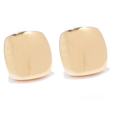 130-539 - Portofino Gold Embraced&trade; Cube Button Earrings w/ Omega Backs 