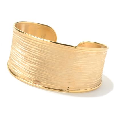 130-540 - Portofino Gold Embraced&trade; 7.25'' Textured Stripe Cuff Bracelet 
