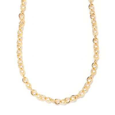 SS/18KGP NECK HIGH-POLISHED DOUBLE ROLO LINK
