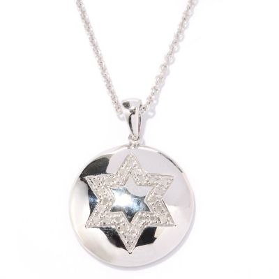 SS WHITE DIAMOND STAR OF DAVID PEND