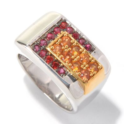 130-577 - Men's en Vogue II 1.32ctw Shades of Orange Sapphire Ring 