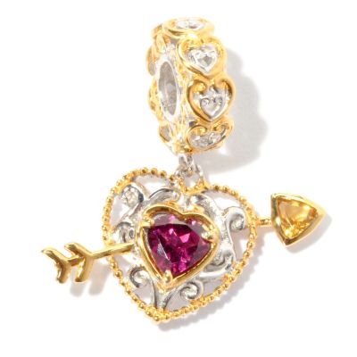 SS/PALL CHARM HEART & ARROW DROP
