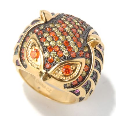 130-639 - Neda Behnam for Brilliante&reg; Gold Embraced&trade; 2.72 DEW Multi Color Owl Ring
