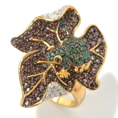 130-640 - Neda Behnam for Brilliante&reg; Gold Embraced&trade; 2.94 DEW Frog & Leaf Ring