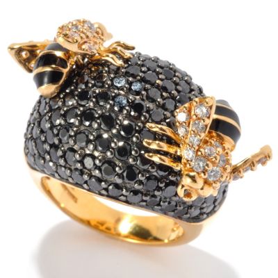 130-641 - Neda Behnam for Brilliante&reg; Gold Embraced&trade; 9.69 DEW Black Bumble Bee Ring