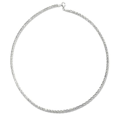 130-664 - Palatino&trade; Platinum Embraced&trade; Textured & Polished Twisted Omega Necklace 