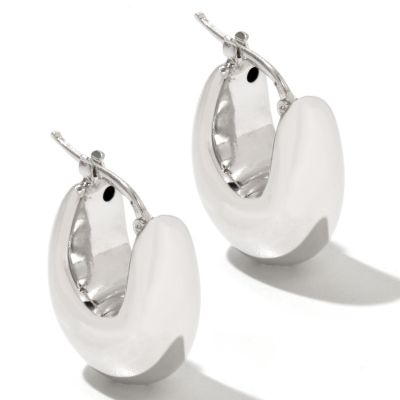 130-665 - Palatino&trade; Platinum Embraced&trade; High Polished Huggie Hoop Earrings 