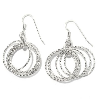 SS/P EAR DIA CUT MULTI CIRCLE DANGLES
