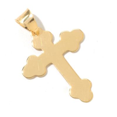 130-671 - Italian Designs with Stefano 14K Gold Fancy Cross Pendant 