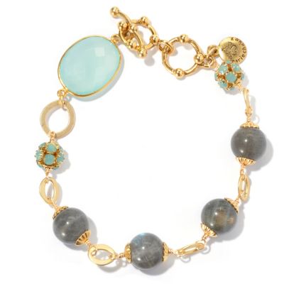 TOGGLE LABRADORITE AND CHALCHALCEDONY BRACELET
