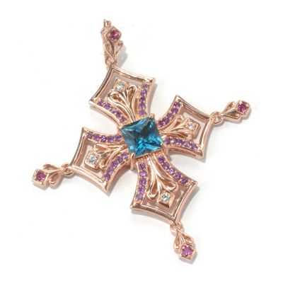130-682 - Dallas Prince Designs 5.52ctw London Blue Topaz & Multi Gemstone Enhancer Pendant 