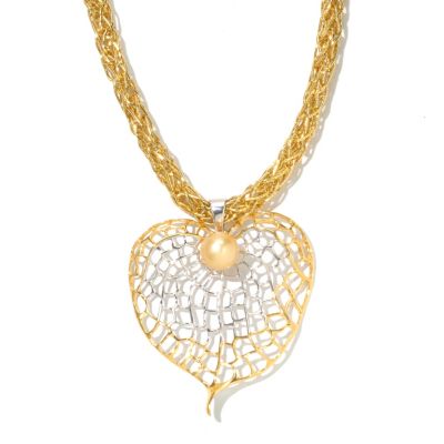 SS/YP GOLDEN SOUTH SEA LILY PAD PENDANT w/CHAIN OR METALLIC CORD