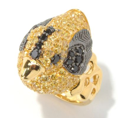NEDA SS/PLAT YELLOW AND BLACK DUCK RING