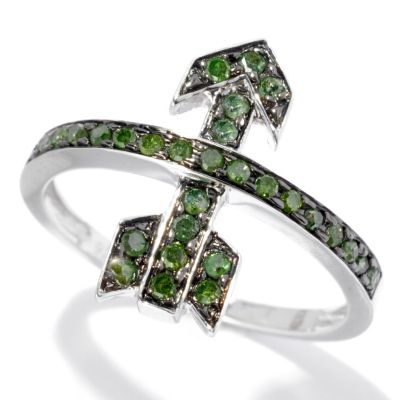 SS GREEN DIAMOND ARROW BAND RING