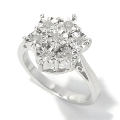 SS WHITE DIAMOND CLUSTER RING
