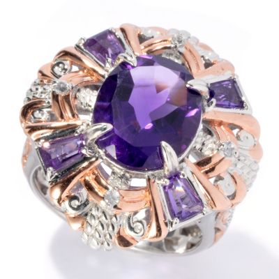 SS/PALL RING AMETHYST & WHITE SAPPHIRE