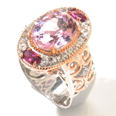 130-830 - The Vault from Gems en Vogue II 6.22ctw Kunzite & Multi Gemstone Polished Ring 
