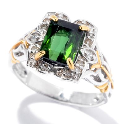 SS/PALL RING RADIANT-CUT BAHIA GREEN TOURMALINE