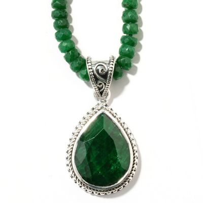 GEMSTONE BEADED NECKLACE WITH PENDANT