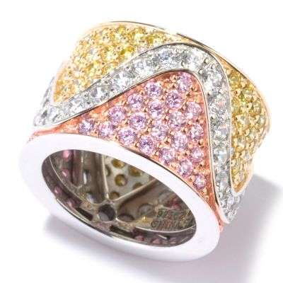130-885 - Dare to Rare&trade; for Brilliante&reg; Tri-tone 5.34 DEW Swirl Design Wide Eternity Band Ring