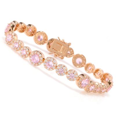 130-919 - Dare to Rare&trade; by Lucy Rose Gold Embraced&trade; Pink & White Simulated Diamond Halo Bracelet
